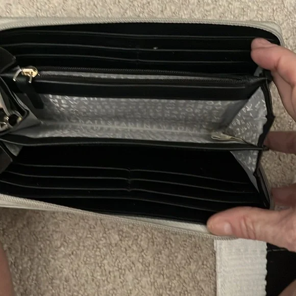 Silver, sparkle Kaye Spade full size wallet. - Picture 3 of 6